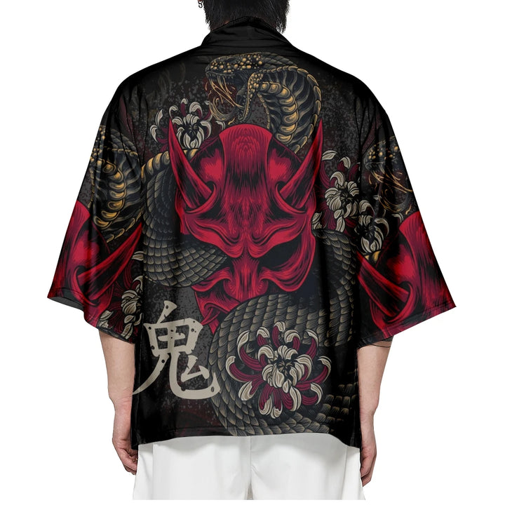 man wearing snake kimono