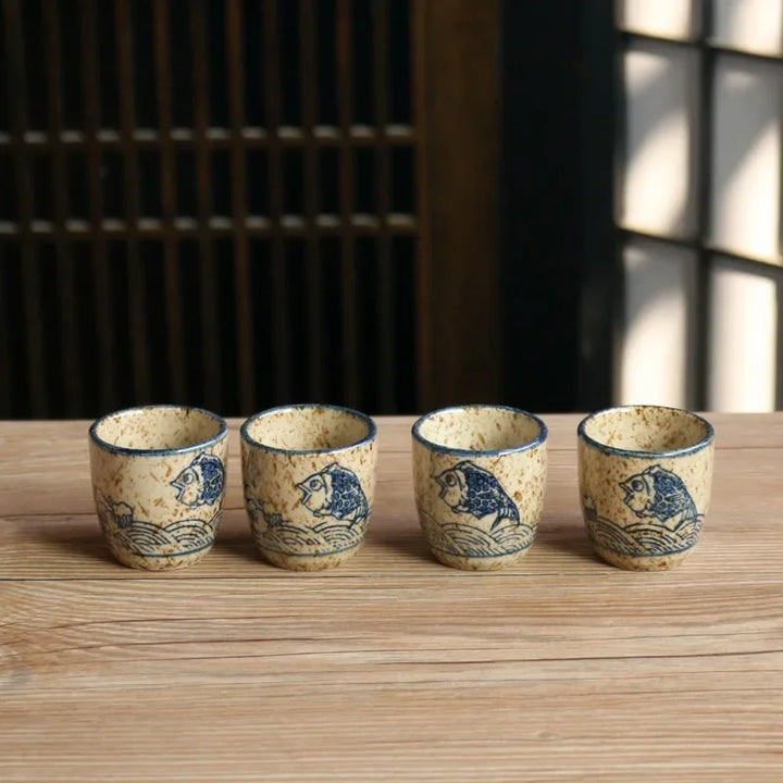 cups of a handmade sake set