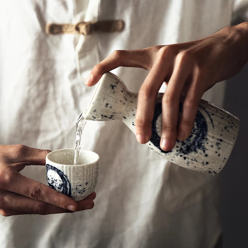 serving with a authentic sake set