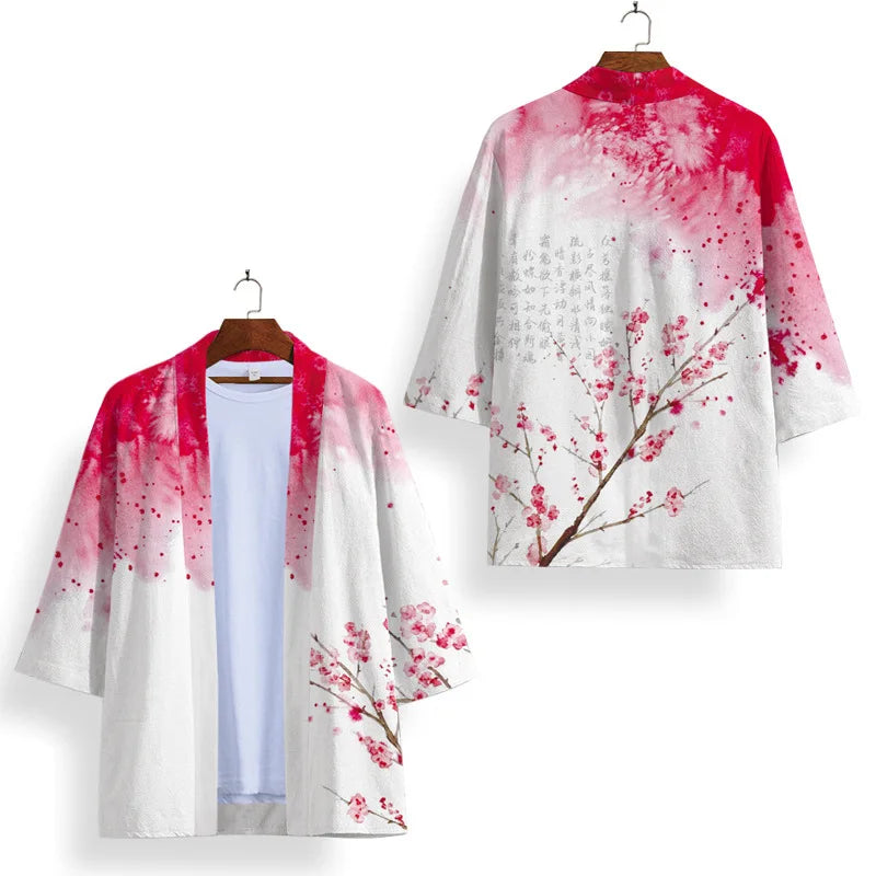 pink floral kimono cardigan