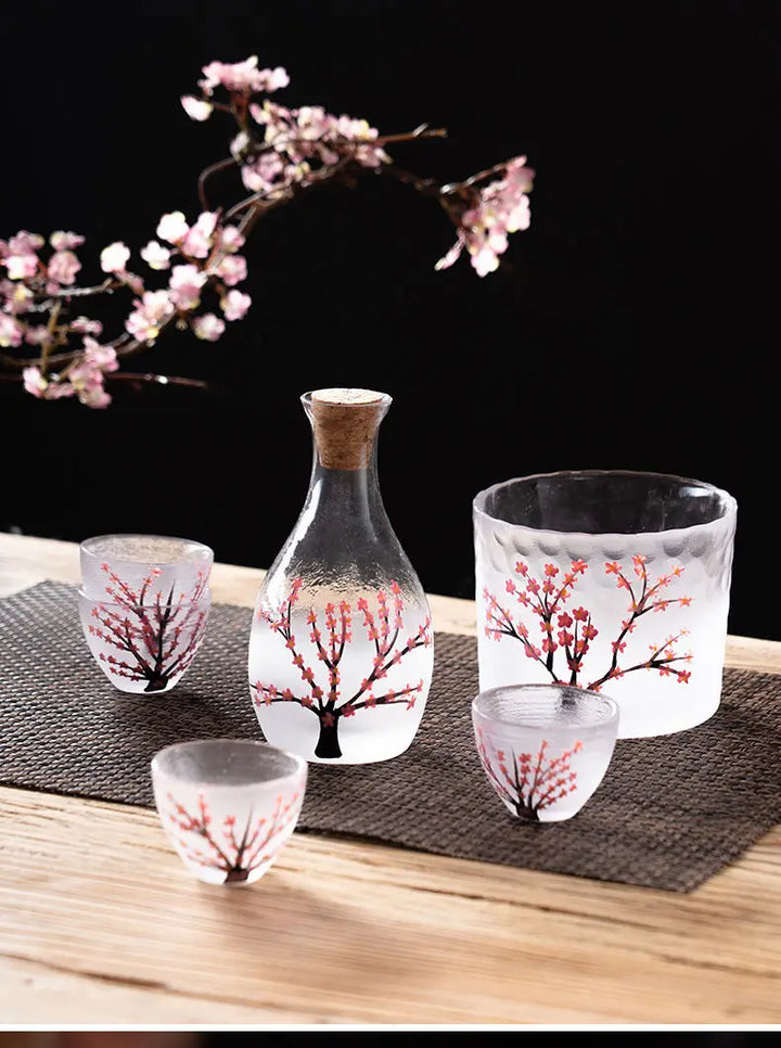 presenting a sake glasses set