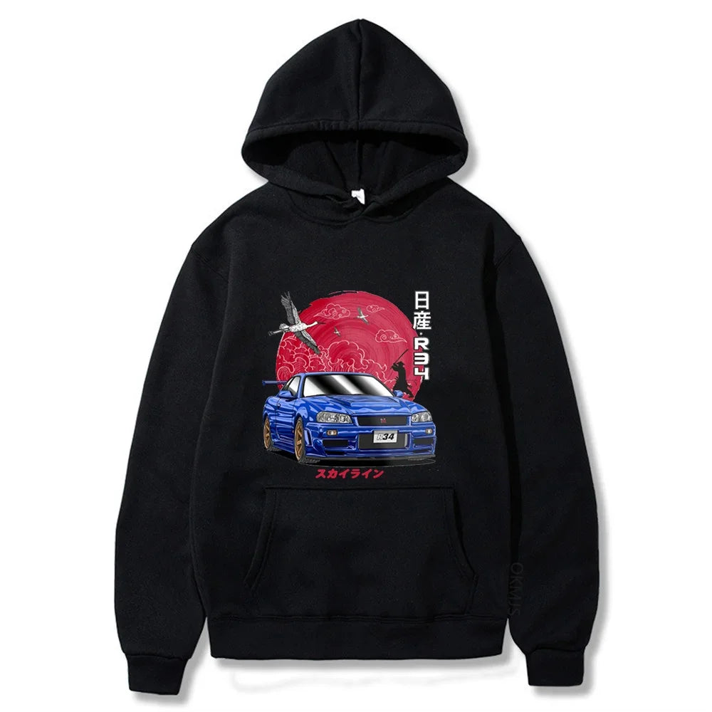 black nissan gtr hoodie