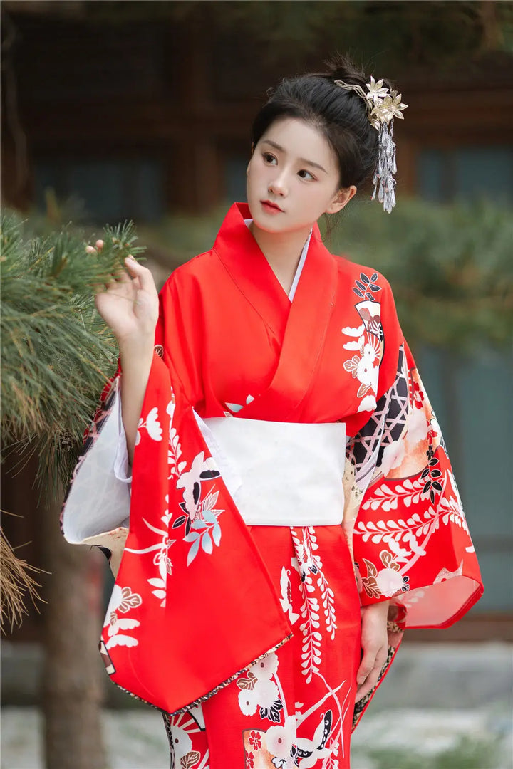 japanese kimono robe red