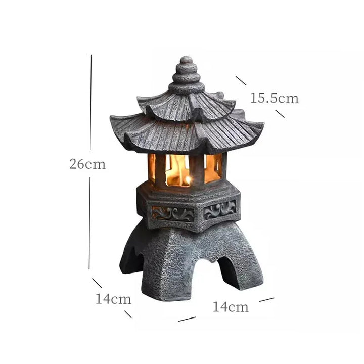 dimensions of japanese stone pagoda lantern