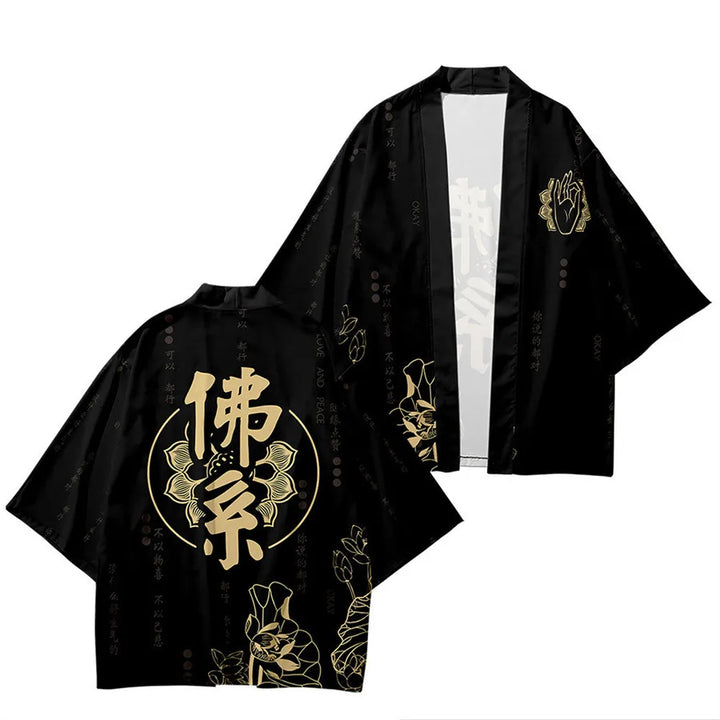 black and gold kimono jackets