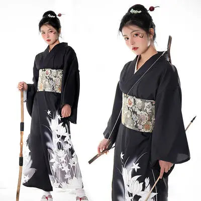 black japanese kimono