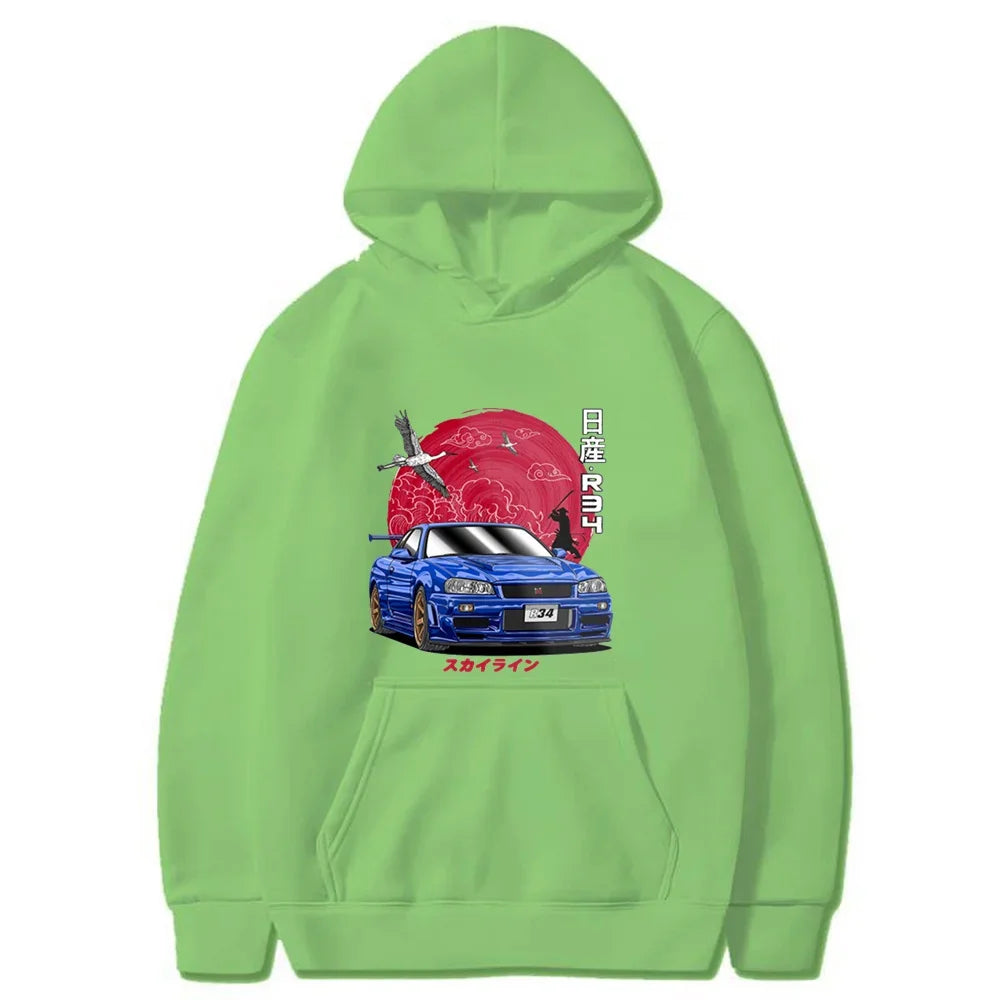 light green nissan gtr hoodie