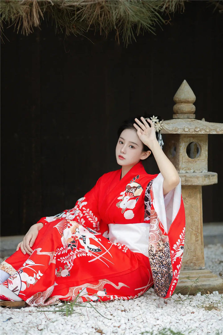 kimono robes red