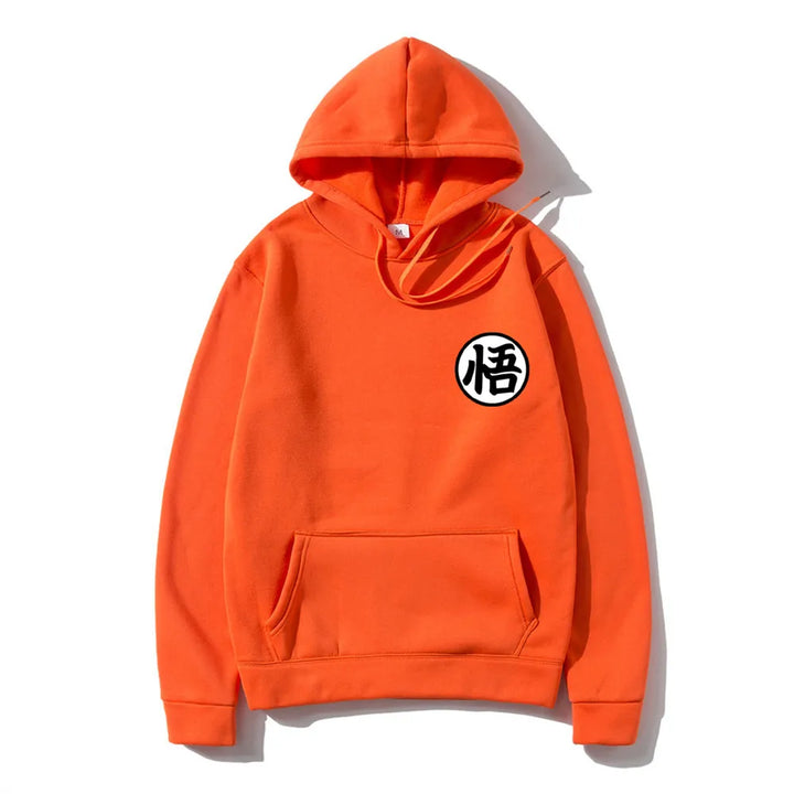 orange japanese writing hoodie