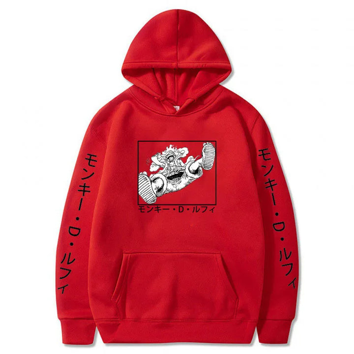 red one piece luffy hoodie