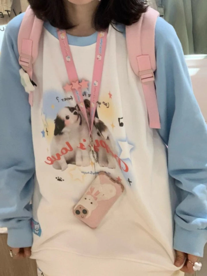 blue kawaii cat hoodie