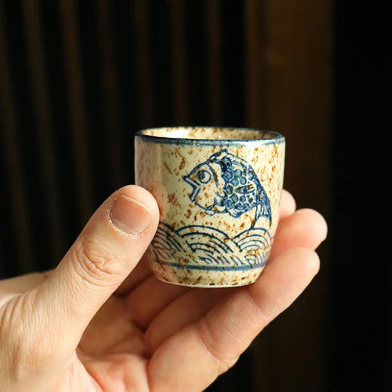 one cup of handmade sake set