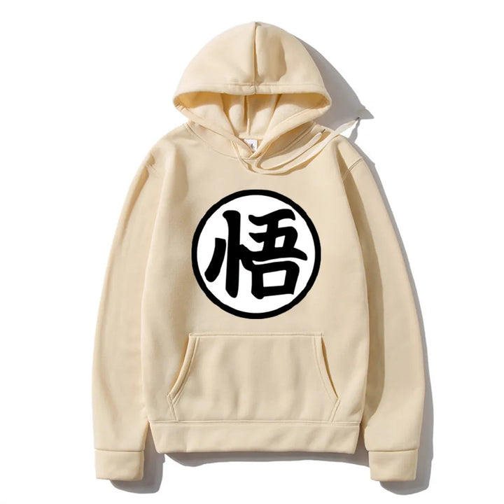 beige goku hoodie