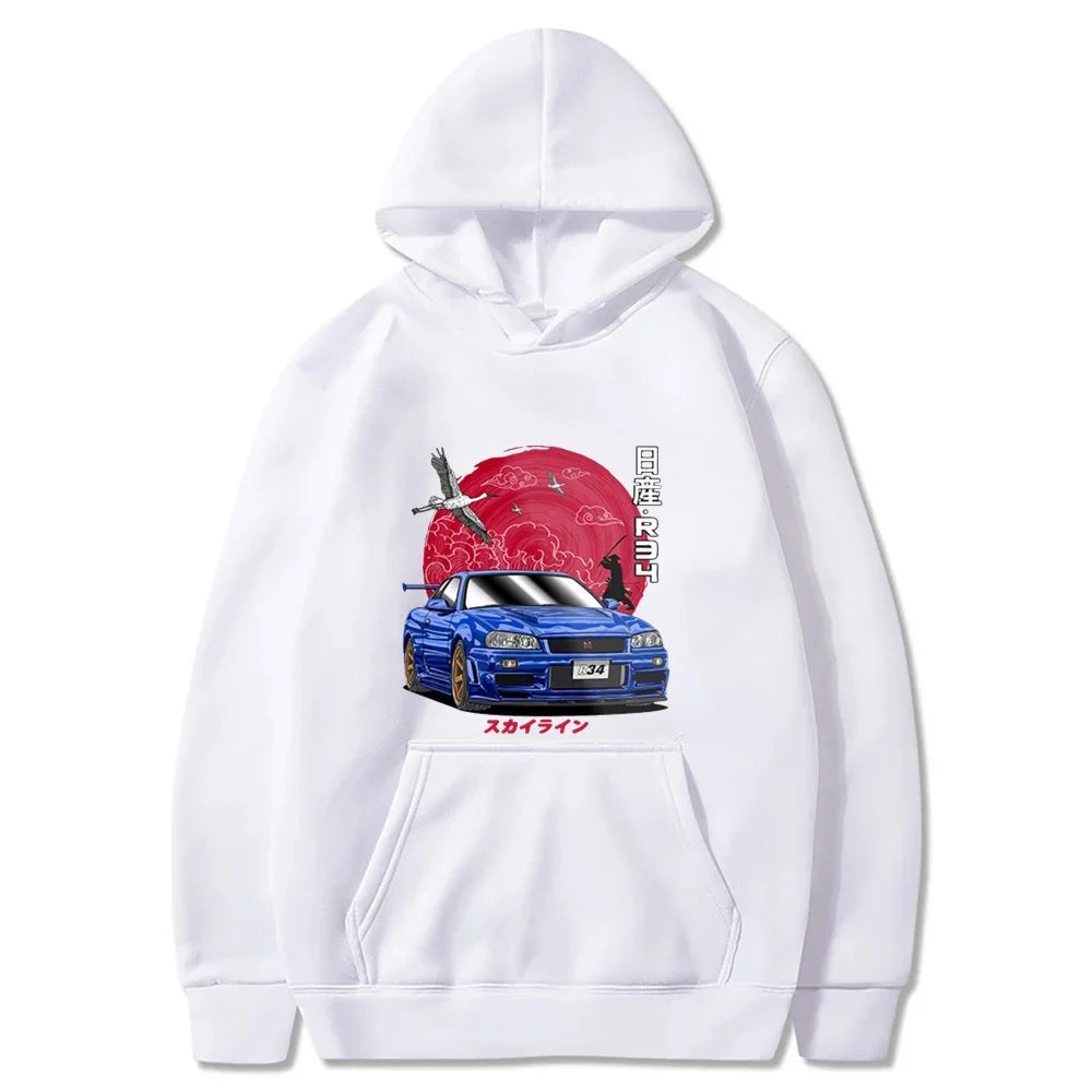 white nissan gtr hoodie