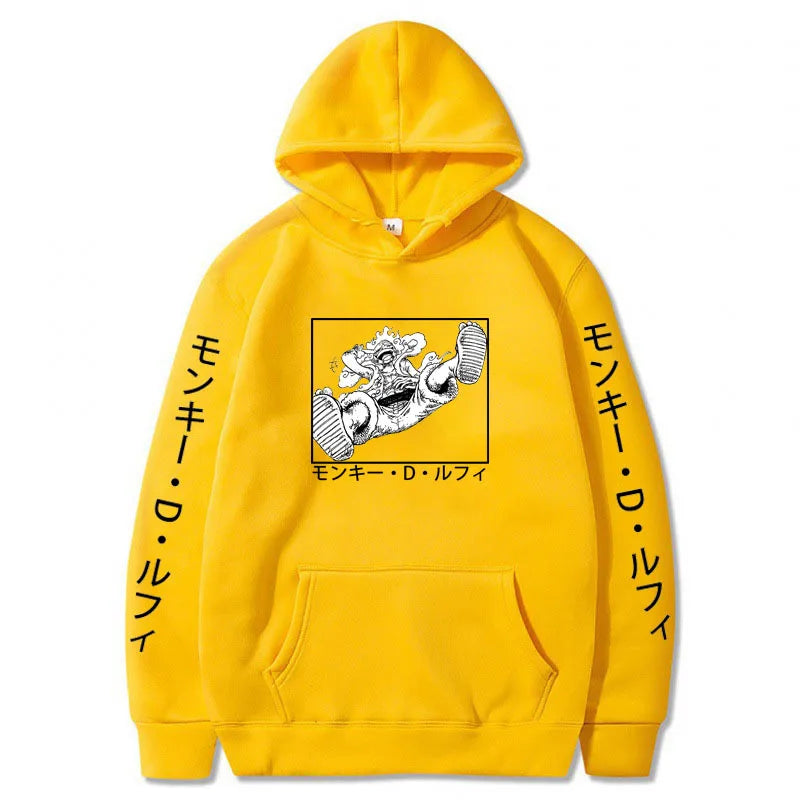 yellow one piece luffy hoodie