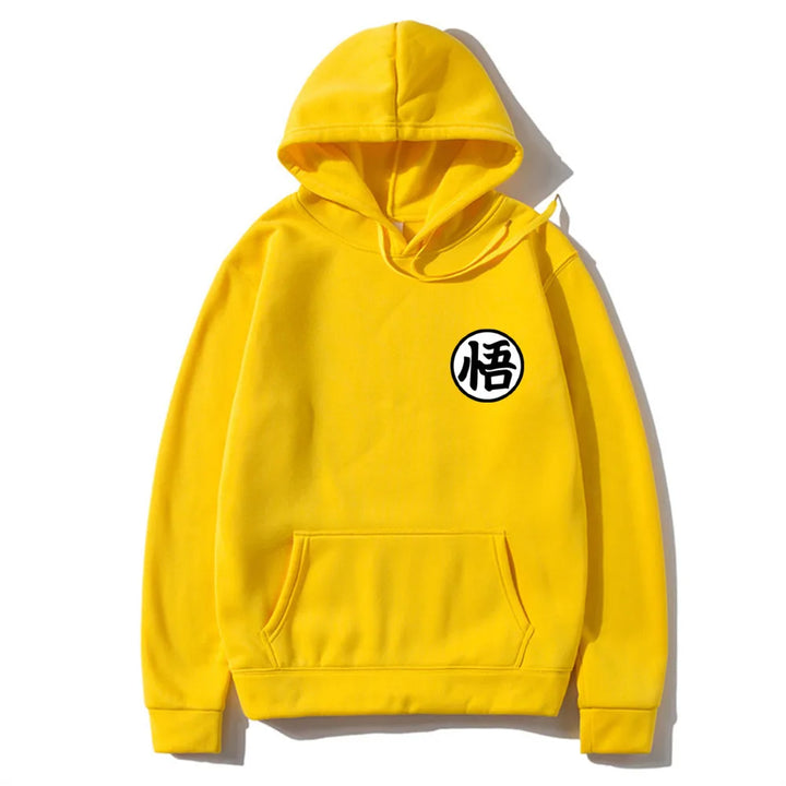 yellow japanese writing hoodie