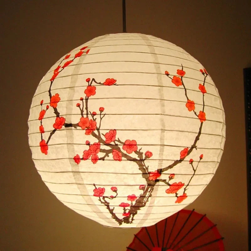 white japanese flower lanterns