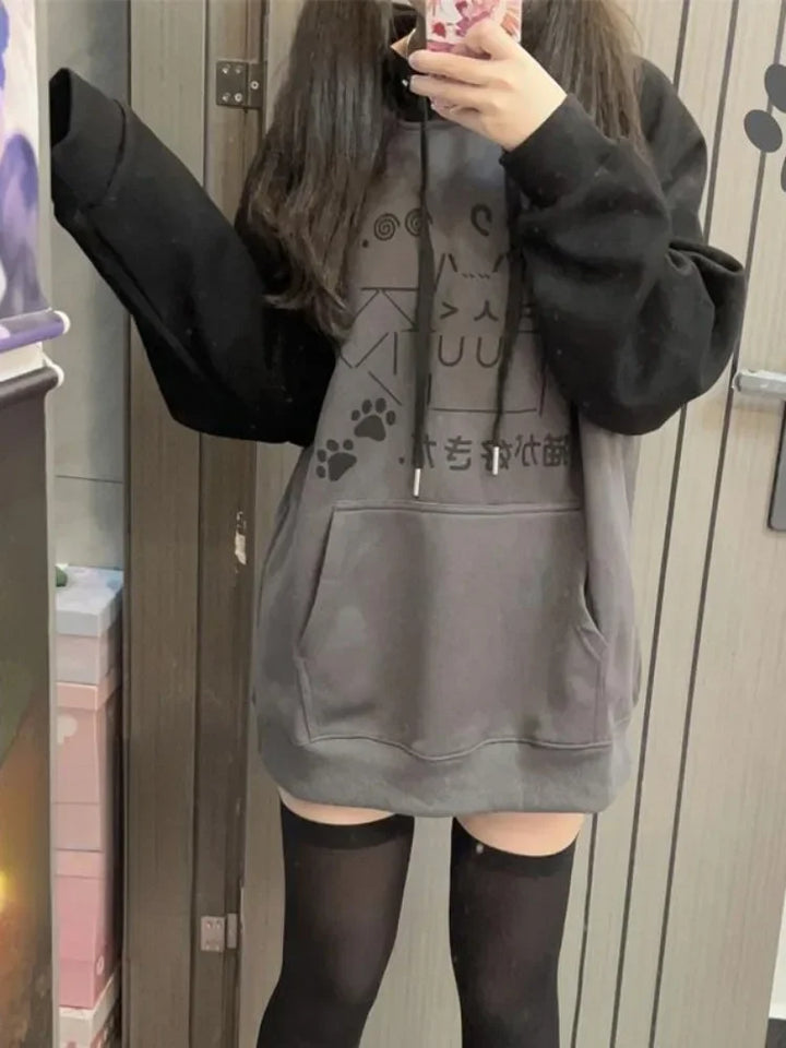 man wearing kawaii oversized hoodie