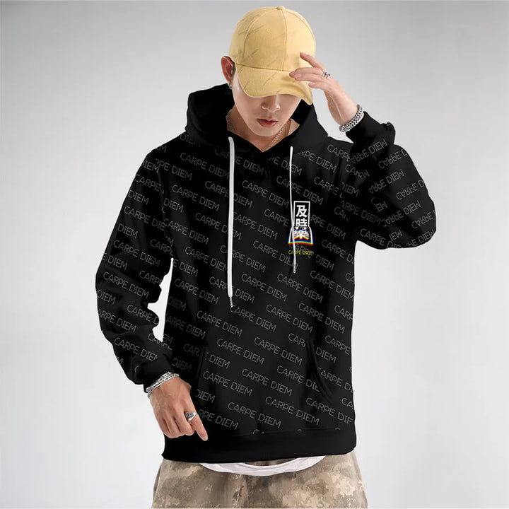 man wearing japanese streetwear hoodie