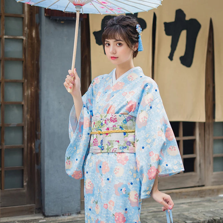 blue kimono robe