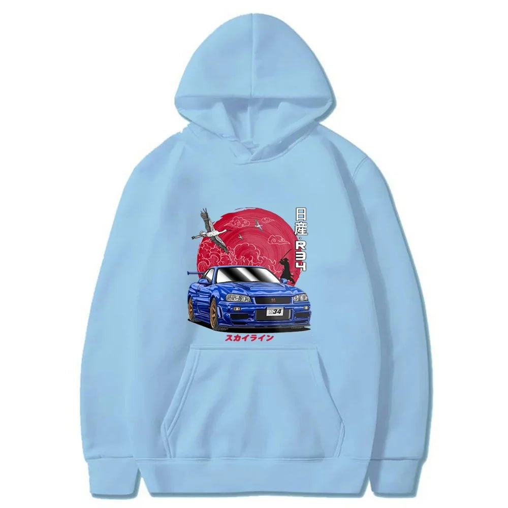 light blue nissan gtr hoodie