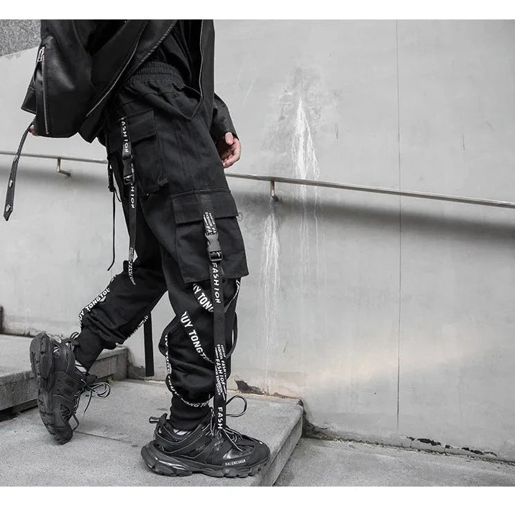 man-wearing-black-japanese-streetwear-pant