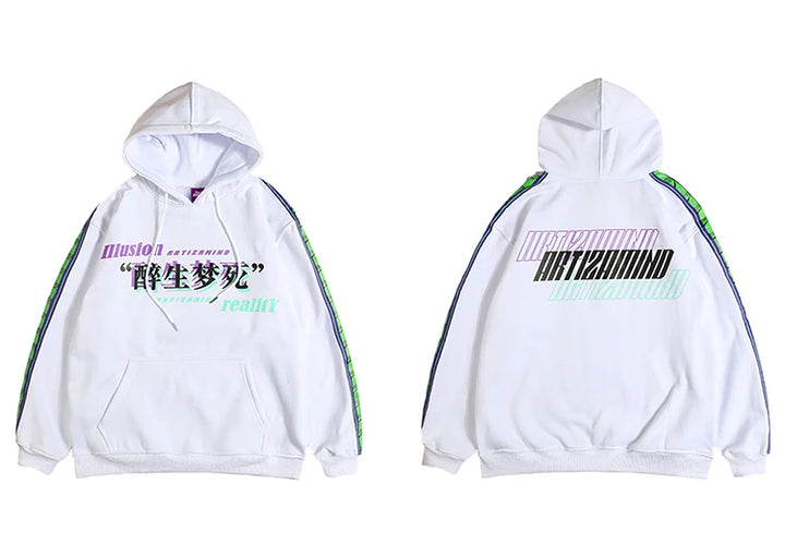 white japanese retro hoodie