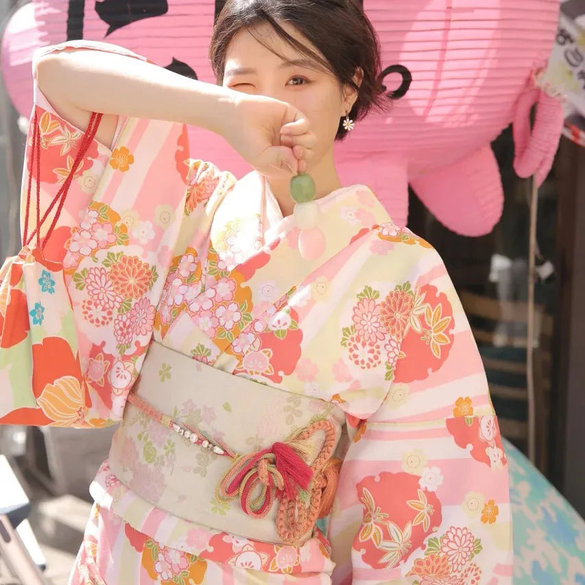 woman wearing women's cotton kimono robe