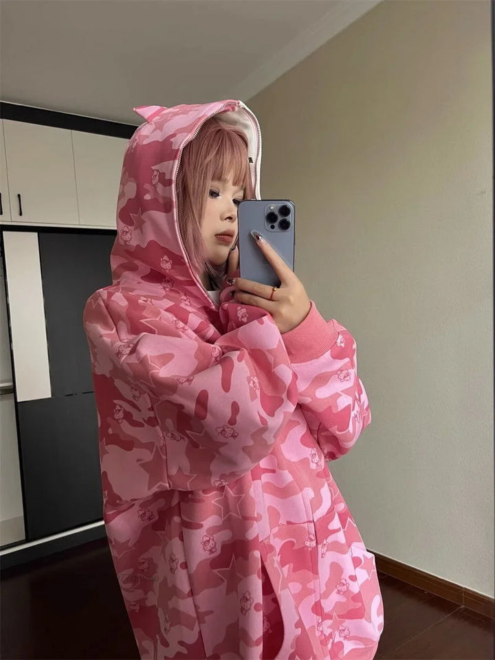 japanese pink hello kitty bape hoodie