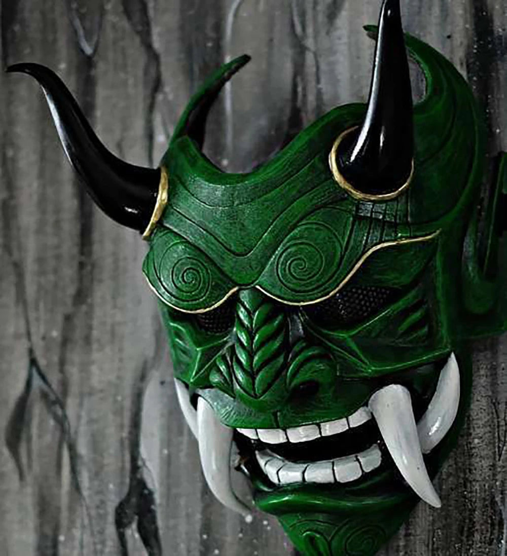 green oni mask