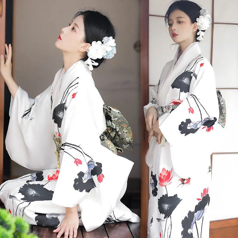 black and white kimono