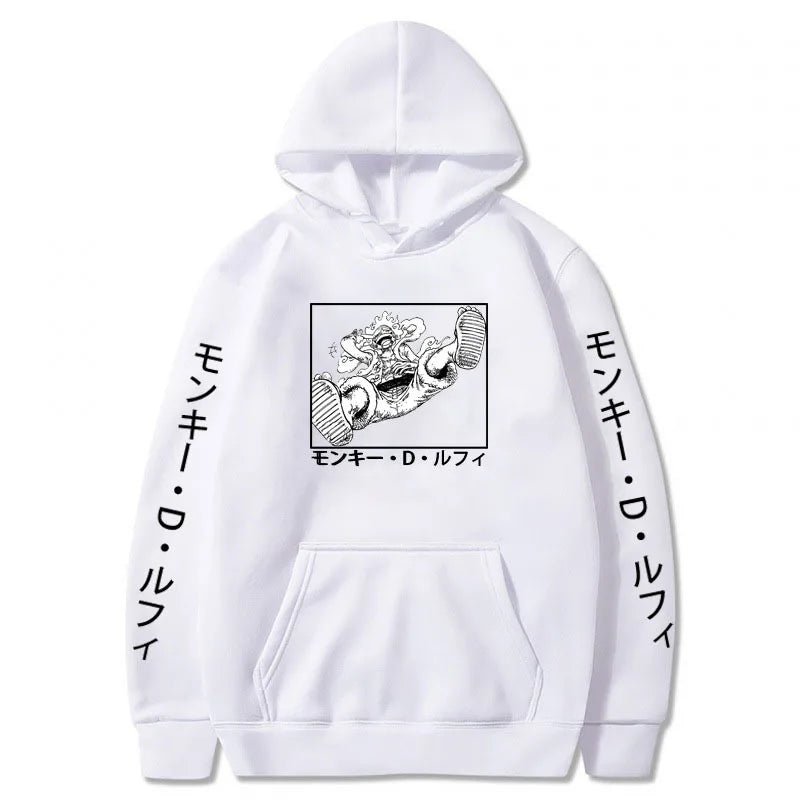 white one piece luffy hoodie