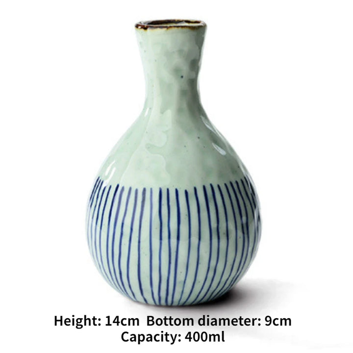 dimenions of the bottle of a sake ceramic set