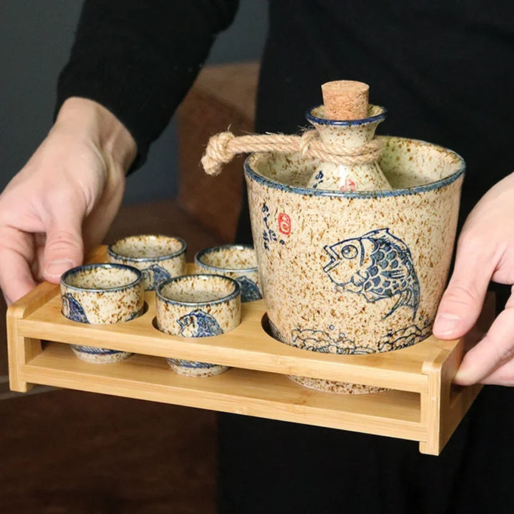 full set of handmade sake set