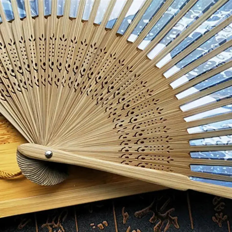 hand fan japanese kanagawa wave