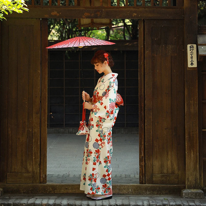 japanese long white kimono robe