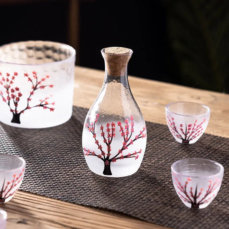 sake glasses set cherry blossom