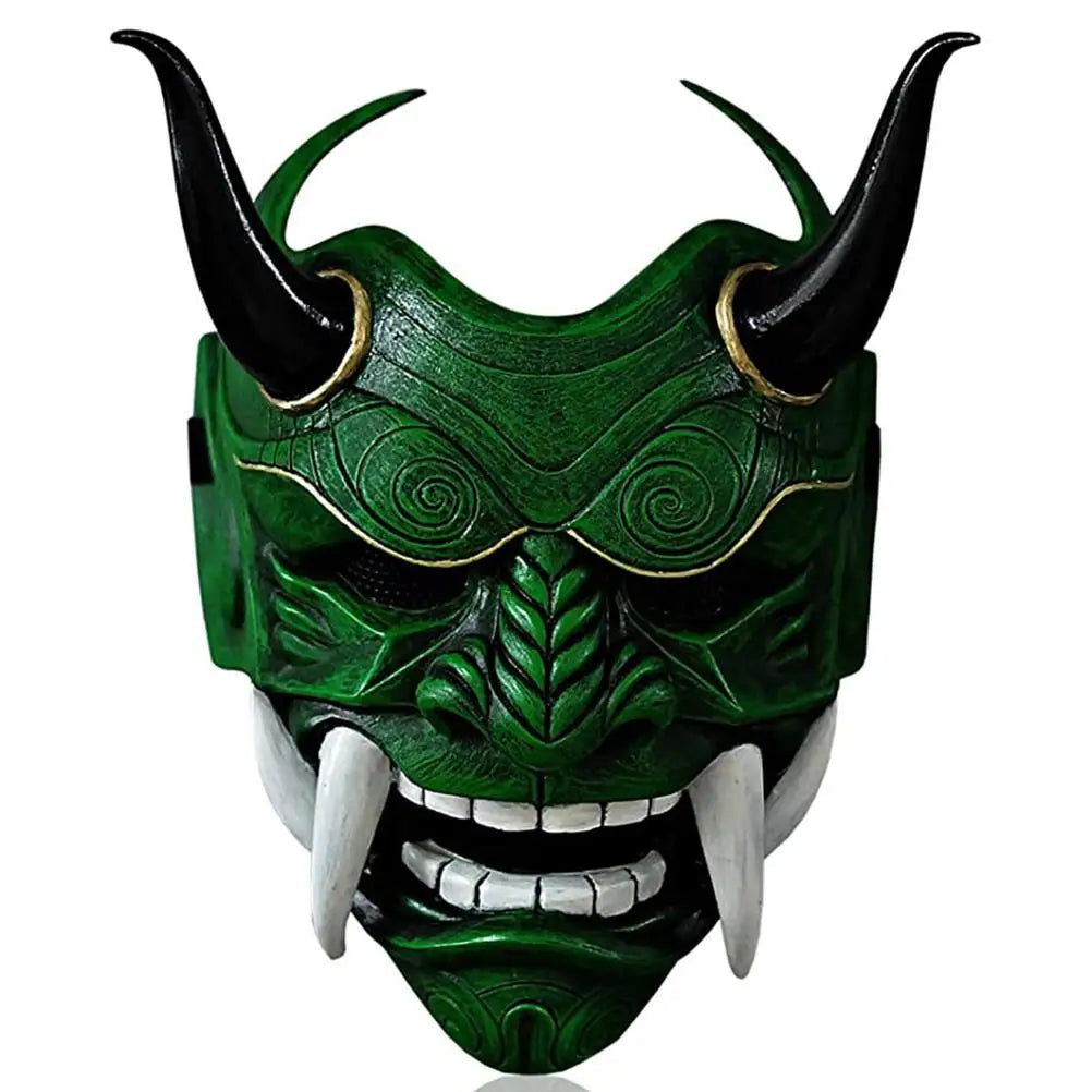 green oni japanese mask