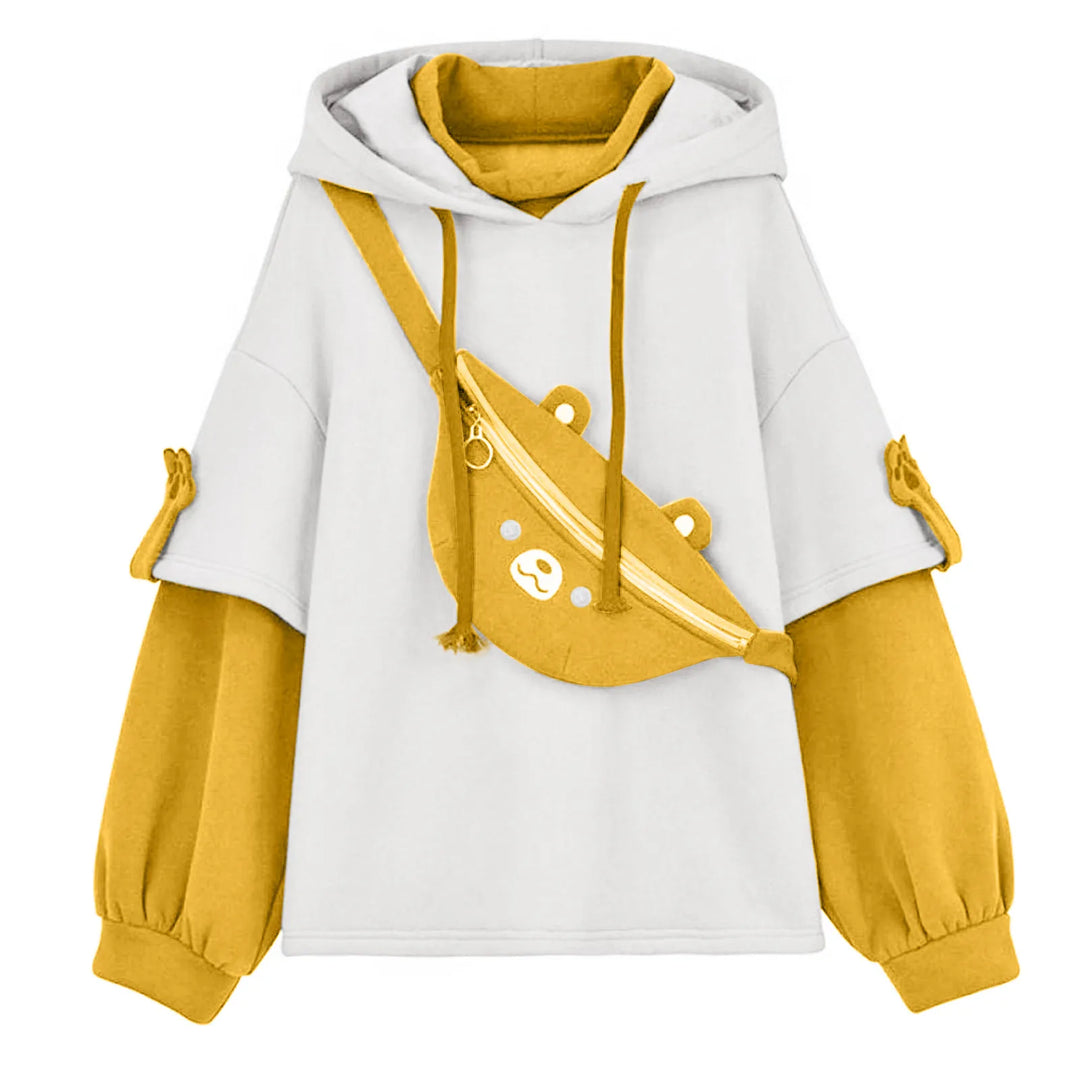 yellow kawaii bear hoodie