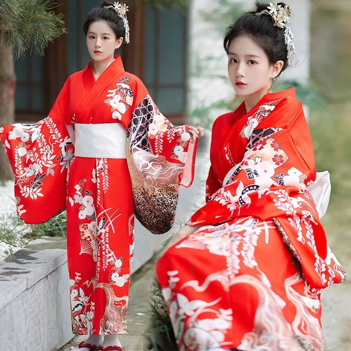 kimono robe red