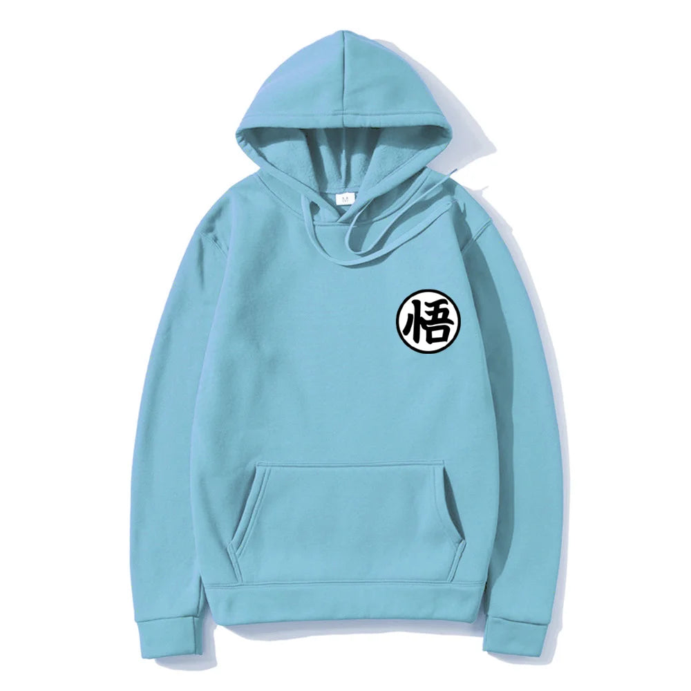 sky blue japanese writing hoodie