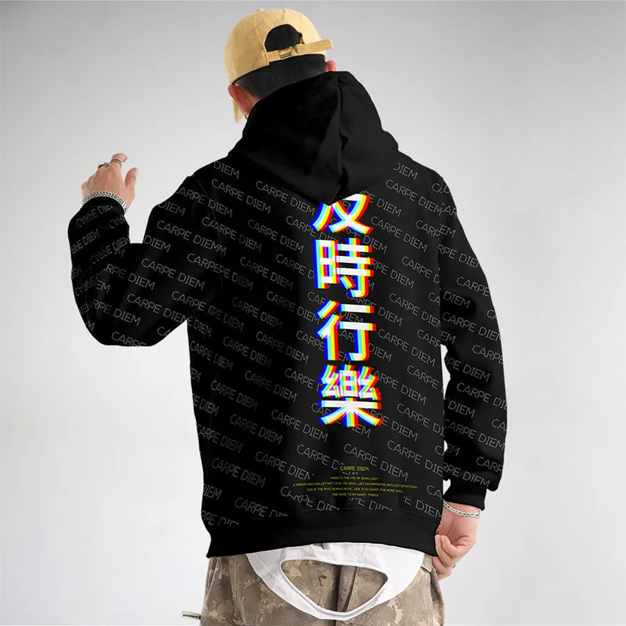 back of japanese streetwear hoodie