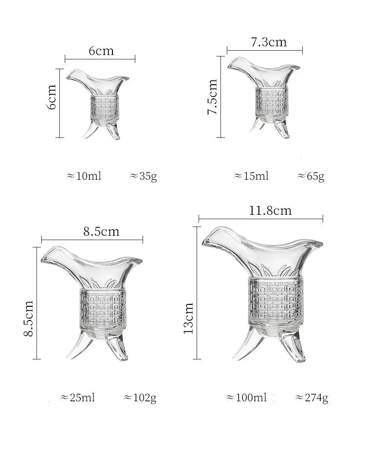 dimensions of a sake set glass