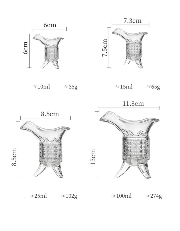 dimensions of a sake set glass