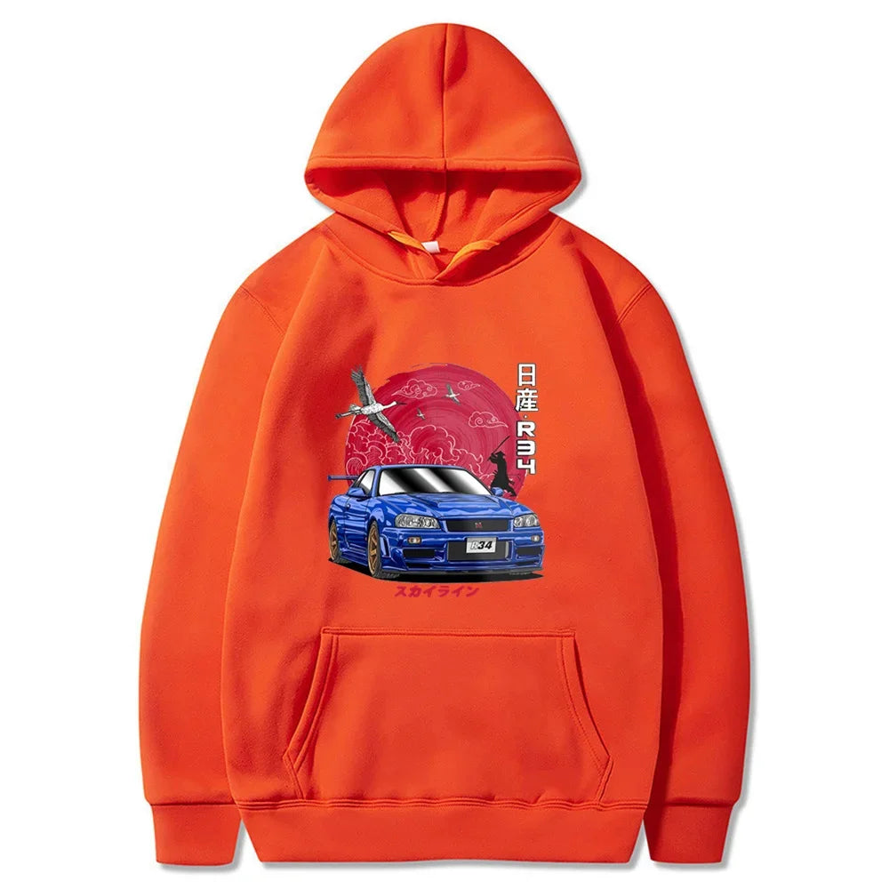 orange nissan gtr hoodie