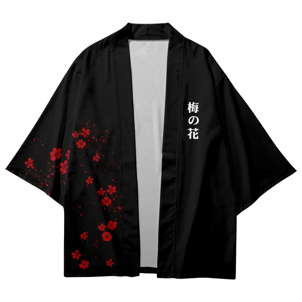 black and red kimono jacket