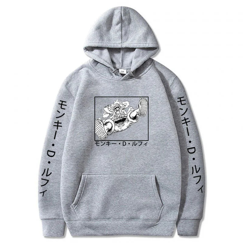 grey one piece luffy hoodie