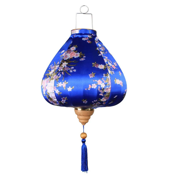 blue vintage chinese silk lanterns