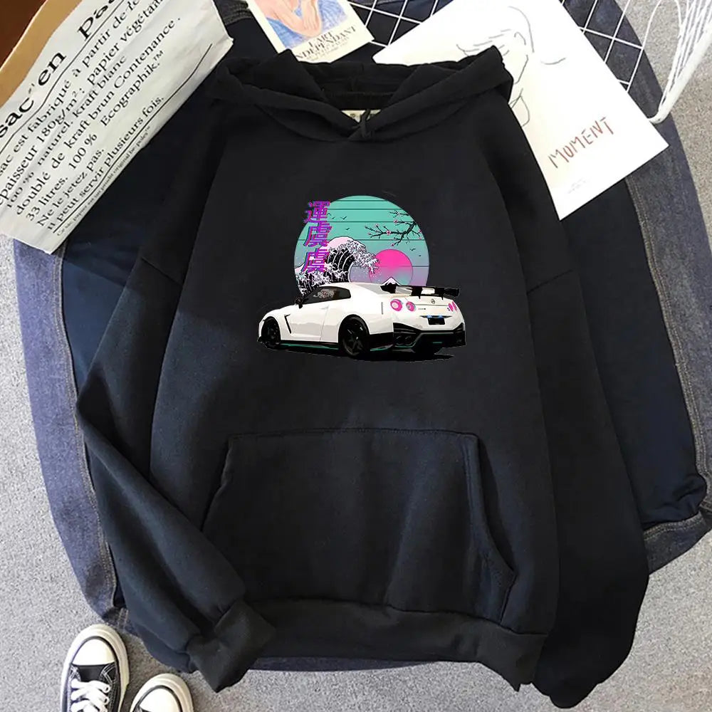 black japanese car hoodie