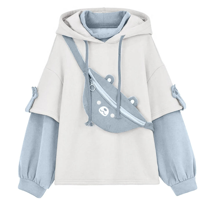 blue kawaii bear hoodie